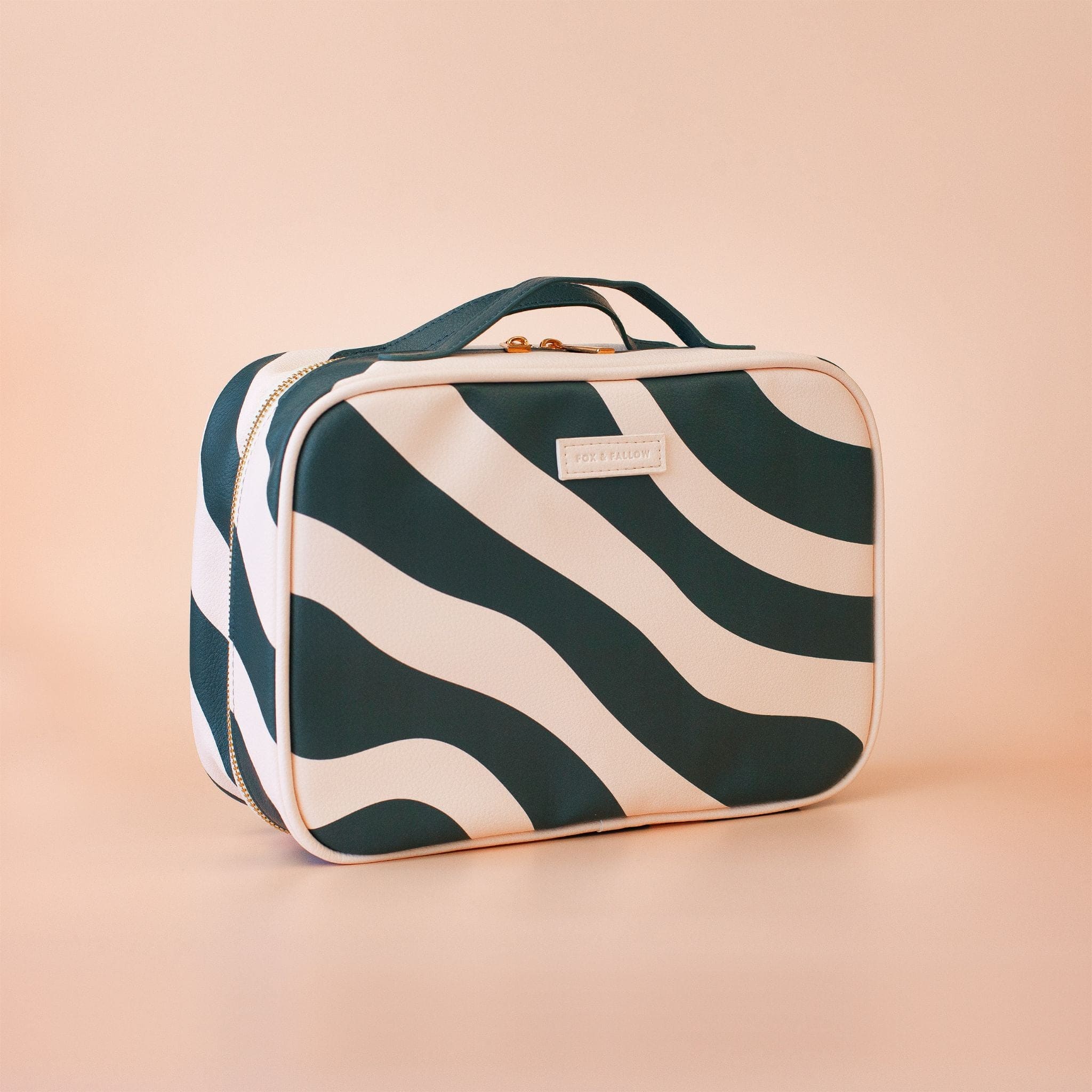 Fox & Fallow Cosmetic Bag - Forest Swirl - dark green/cream