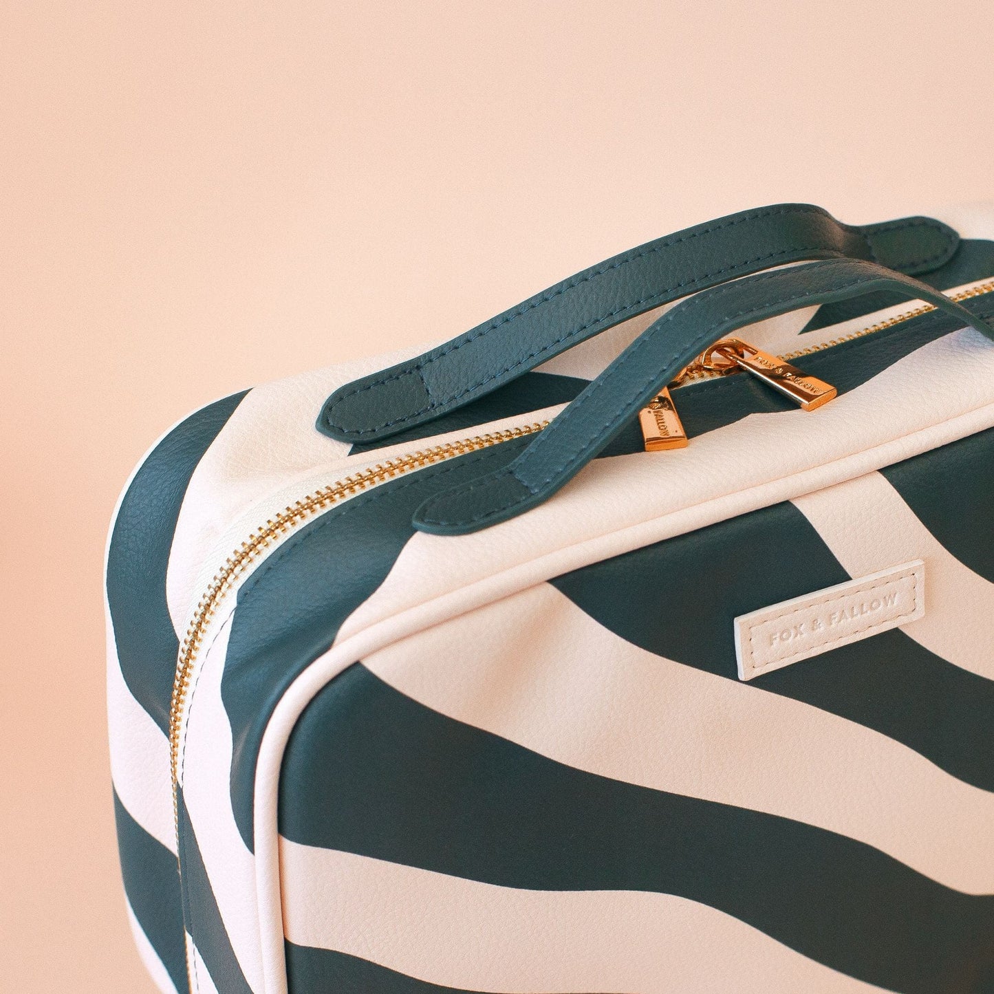Fox & Fallow Cosmetic Bag - Forest Swirl - dark green/cream