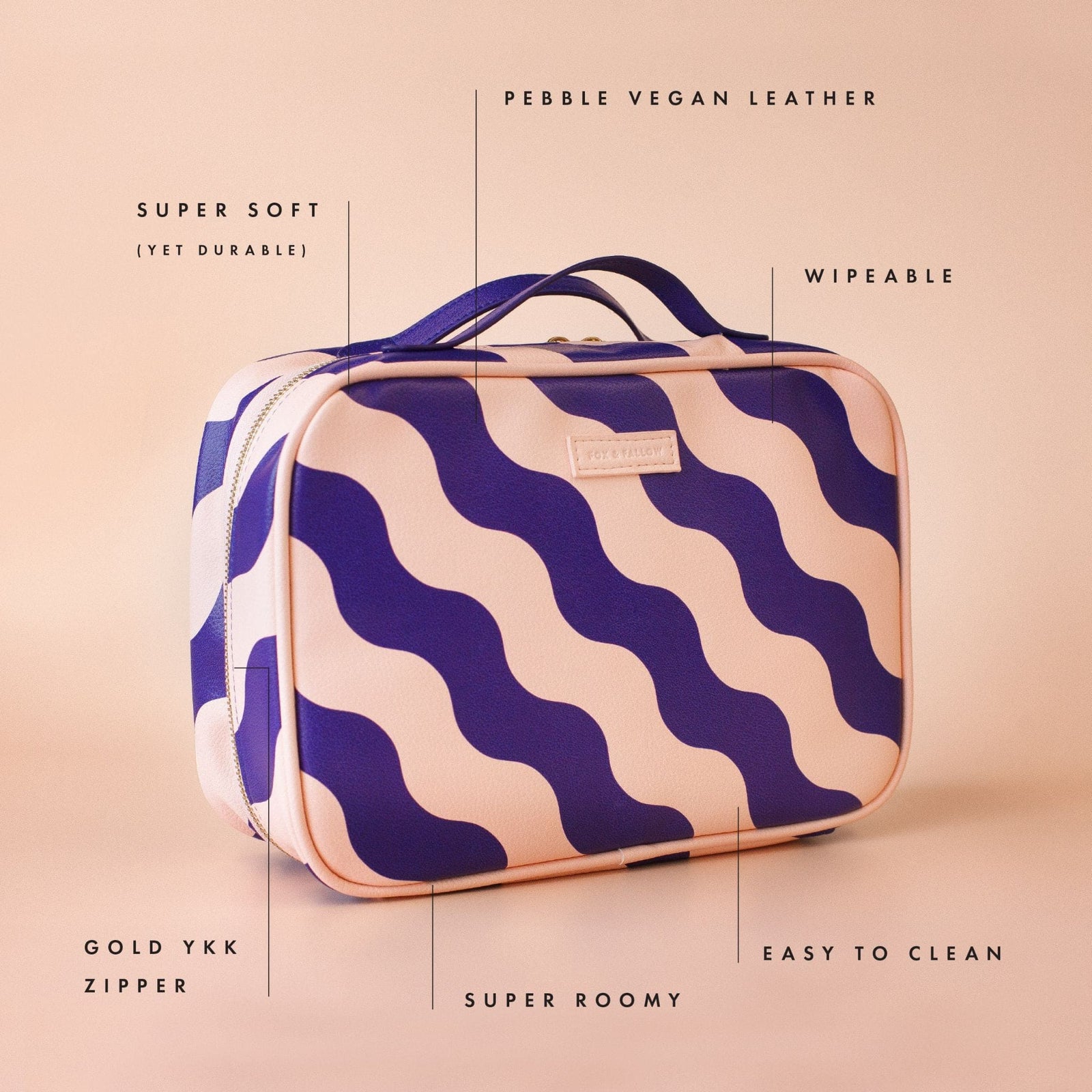 Fox & Fallow 2-in-1 Cosmetic Bag with Removable Travel Pouch