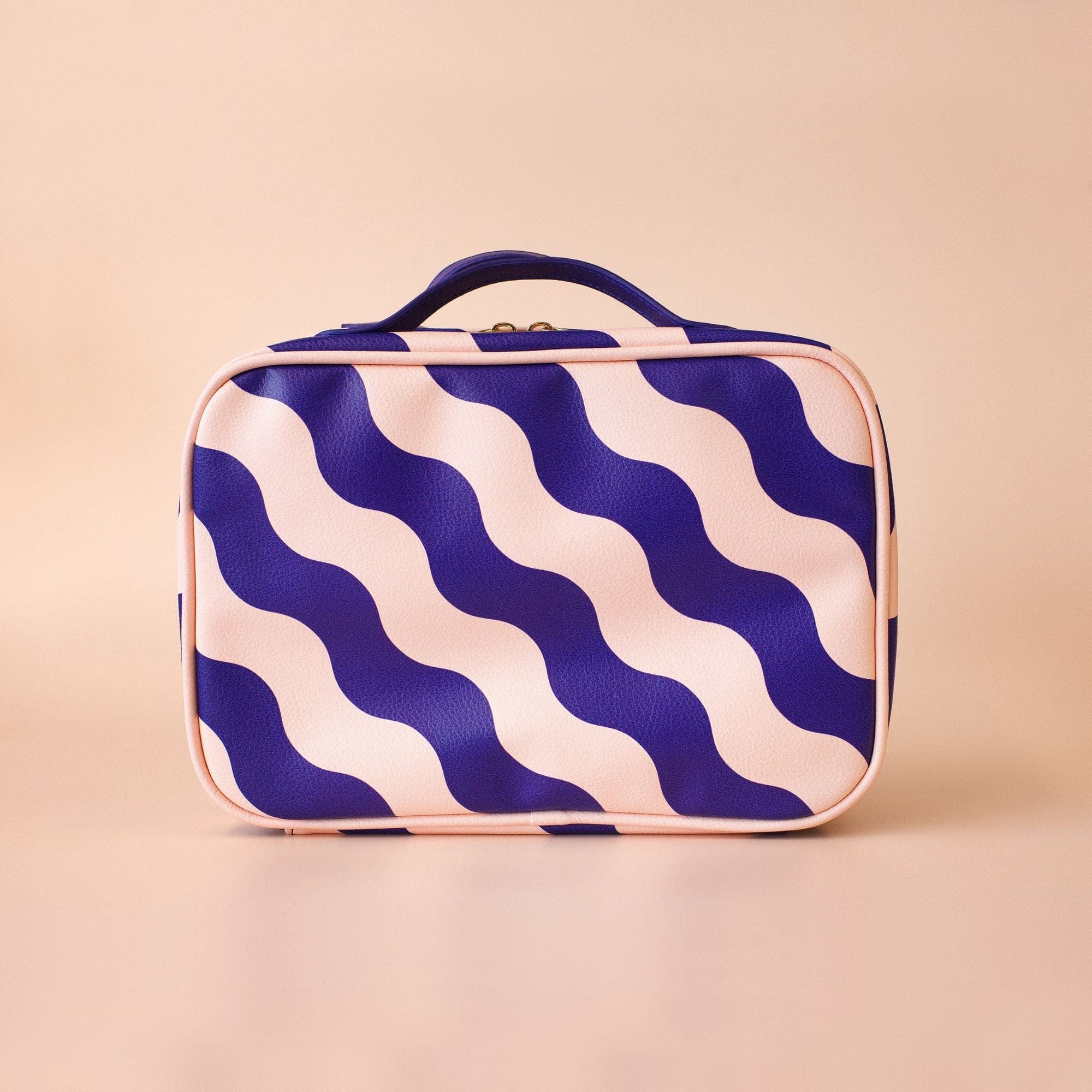 Fox & Fallow Cosmetic Bag - Mallorca - pastel orange/midnight blue