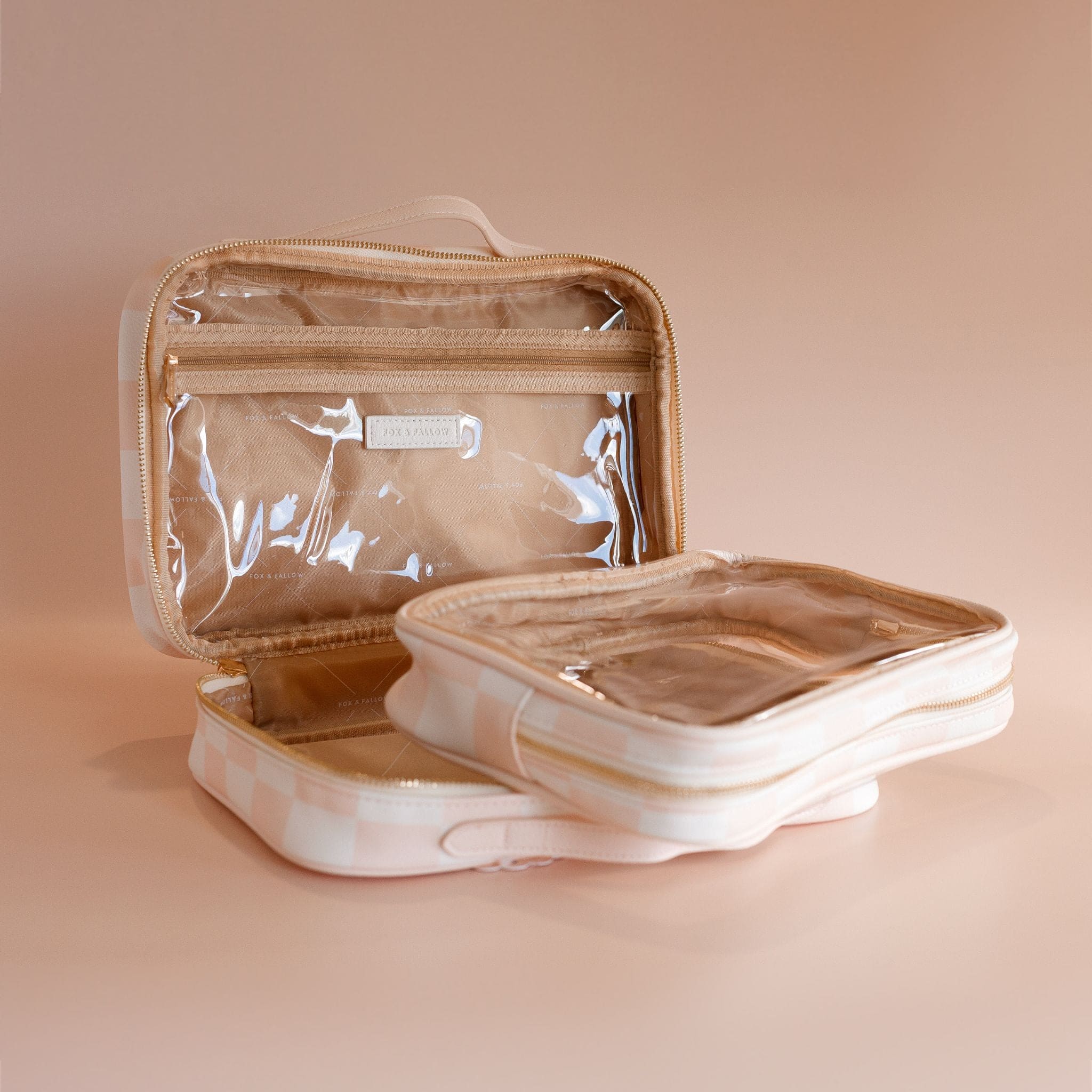 Fox & Fallow Cosmetic Bag - Salmon Checkered
