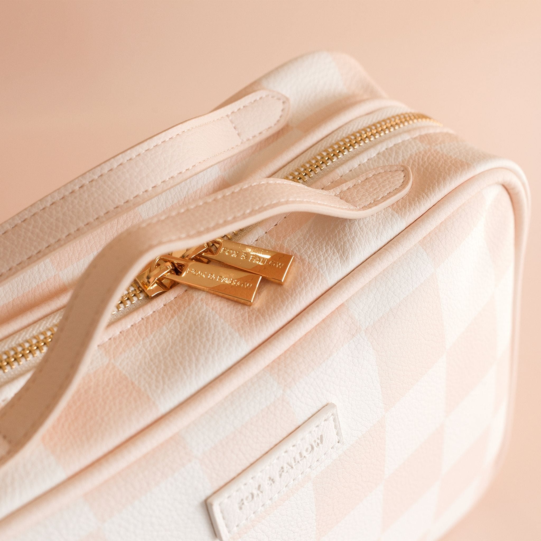 Fox & Fallow Cosmetic Bag - Salmon Checkered