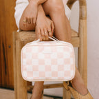 Fox & Fallow Cosmetic Bag - Salmon Checkered