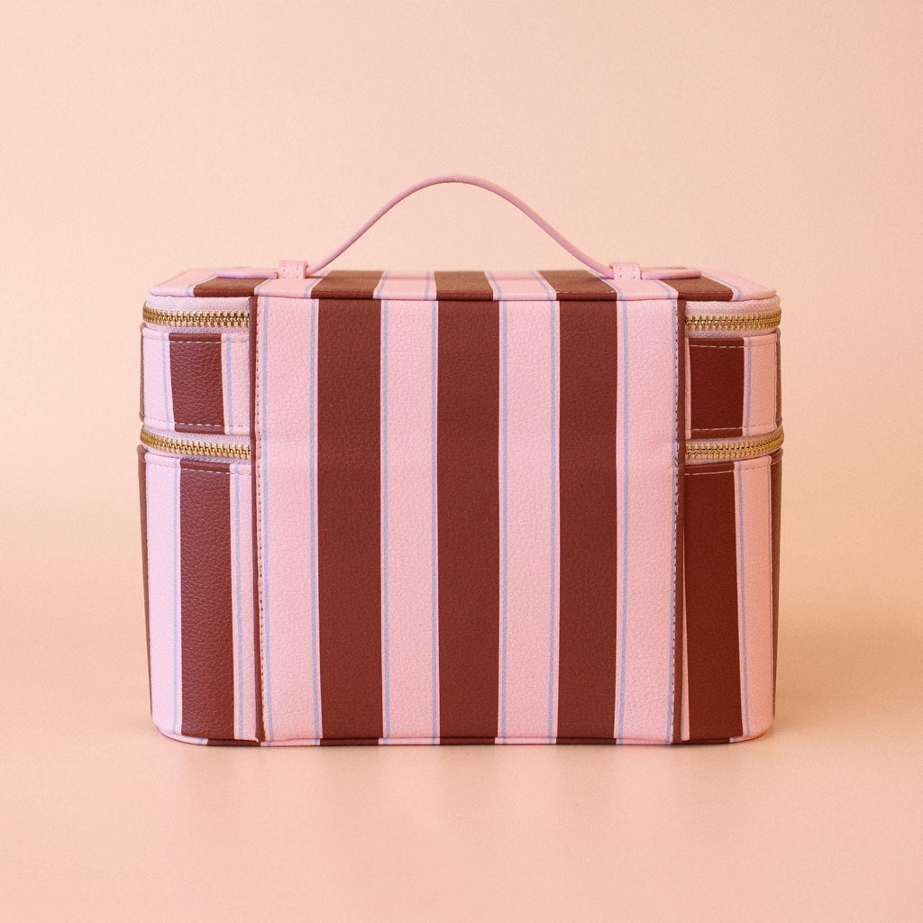 Fox & Fallow 'The Classic' Vanity Case - Burgundy Stripe