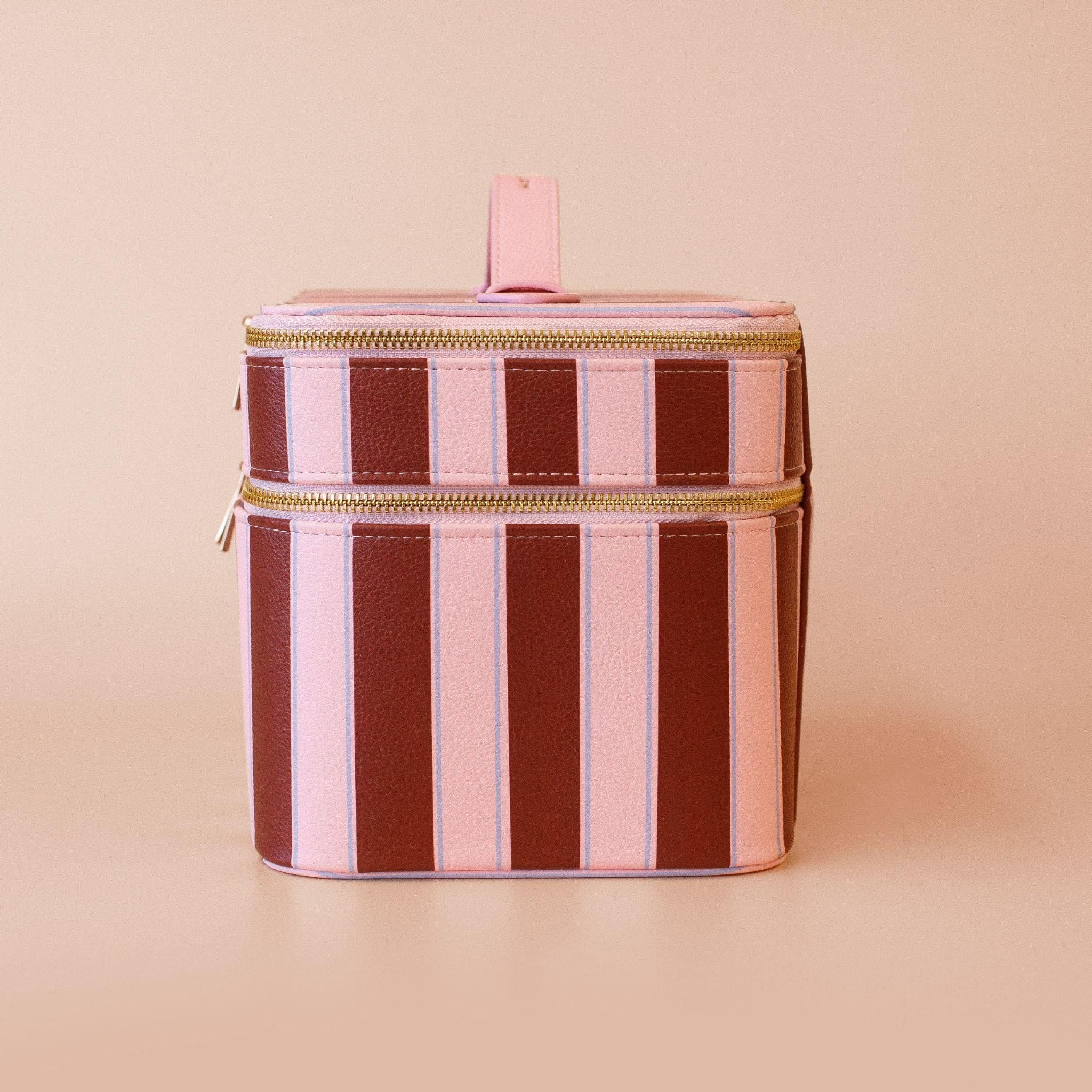 Fox & Fallow 'The Classic' Vanity Case - Burgundy Stripe