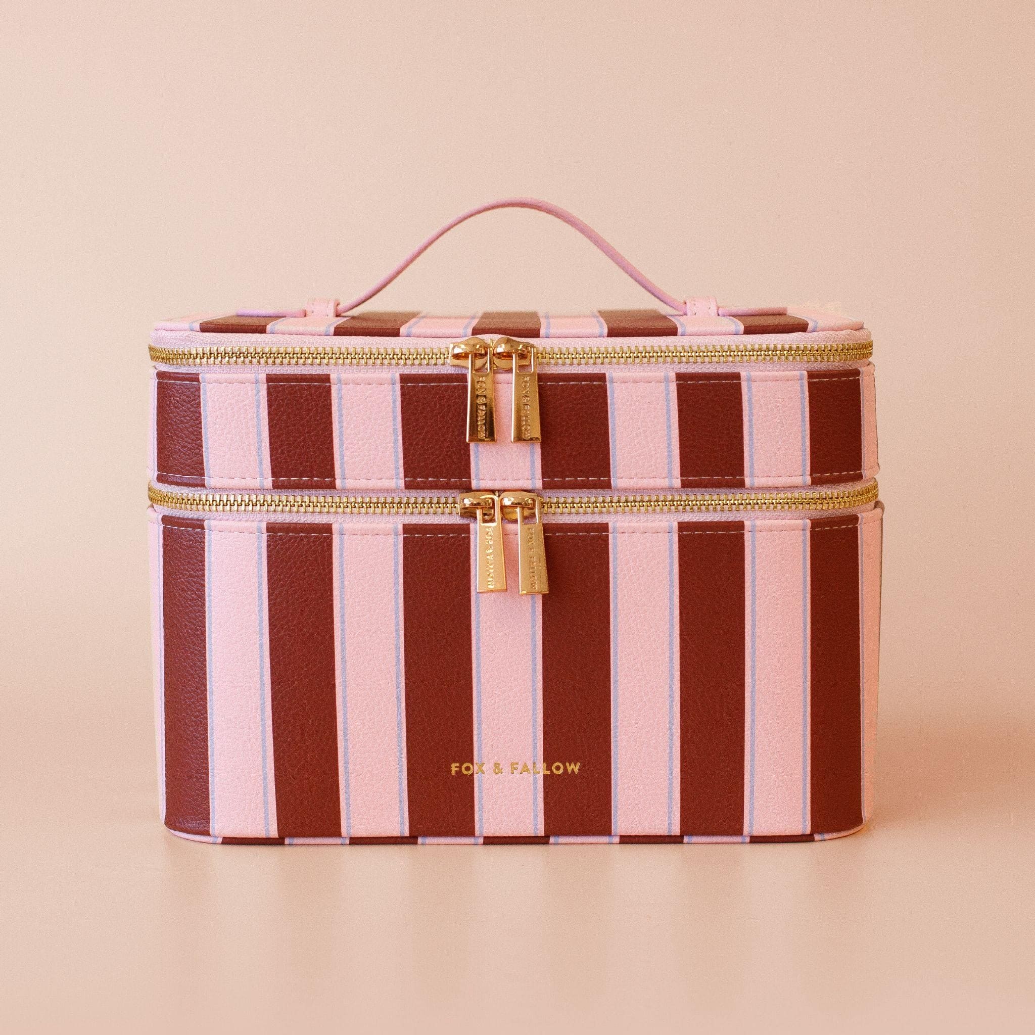 Fox & Fallow 'The Classic' Vanity Case - Burgundy Stripe