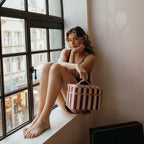 Fox & Fallow 'The Classic' Vanity Case - Burgundy Stripe