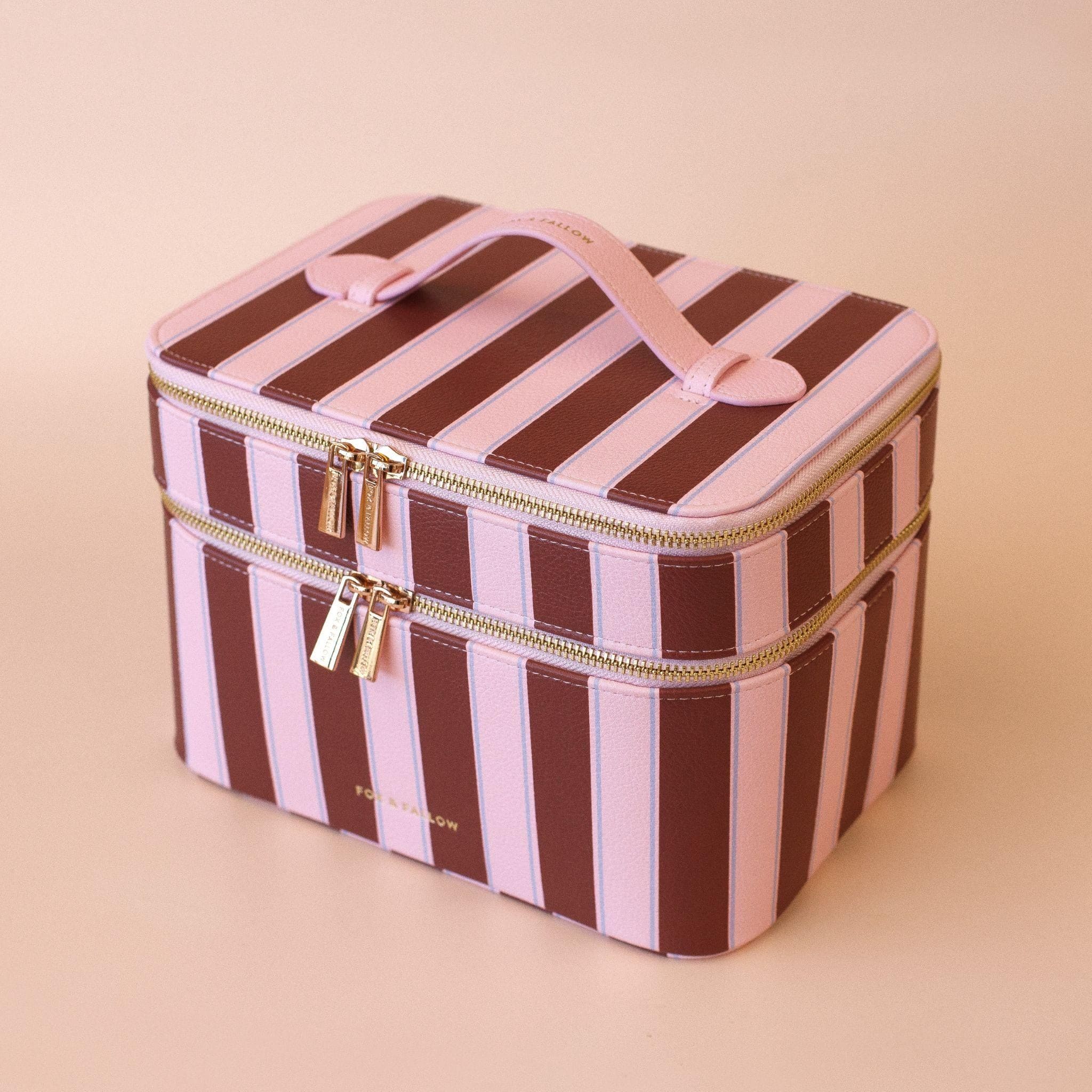 Fox & Fallow 'The Classic' Vanity Case - Burgundy Stripe