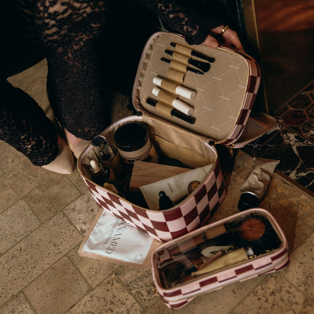 Fox & Fallow 'The Classic' Vanity Case - Cherry Check