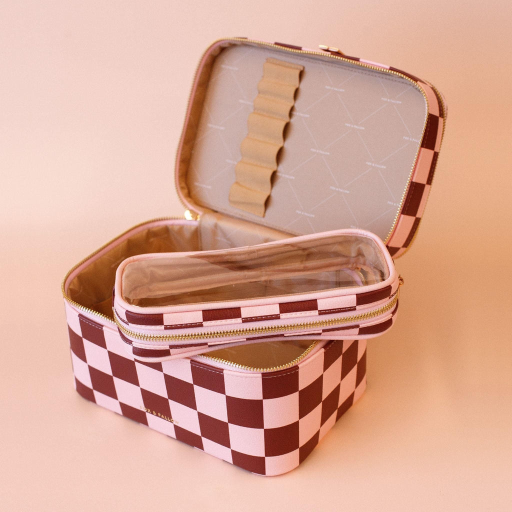 Fox & Fallow 'The Classic' Vanity Case - Cherry Check