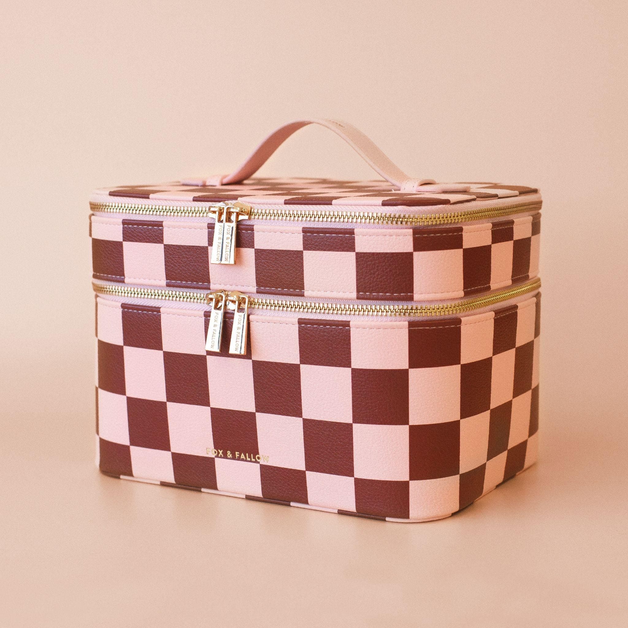 Fox & Fallow 'The Classic' Vanity Case - Cherry Check