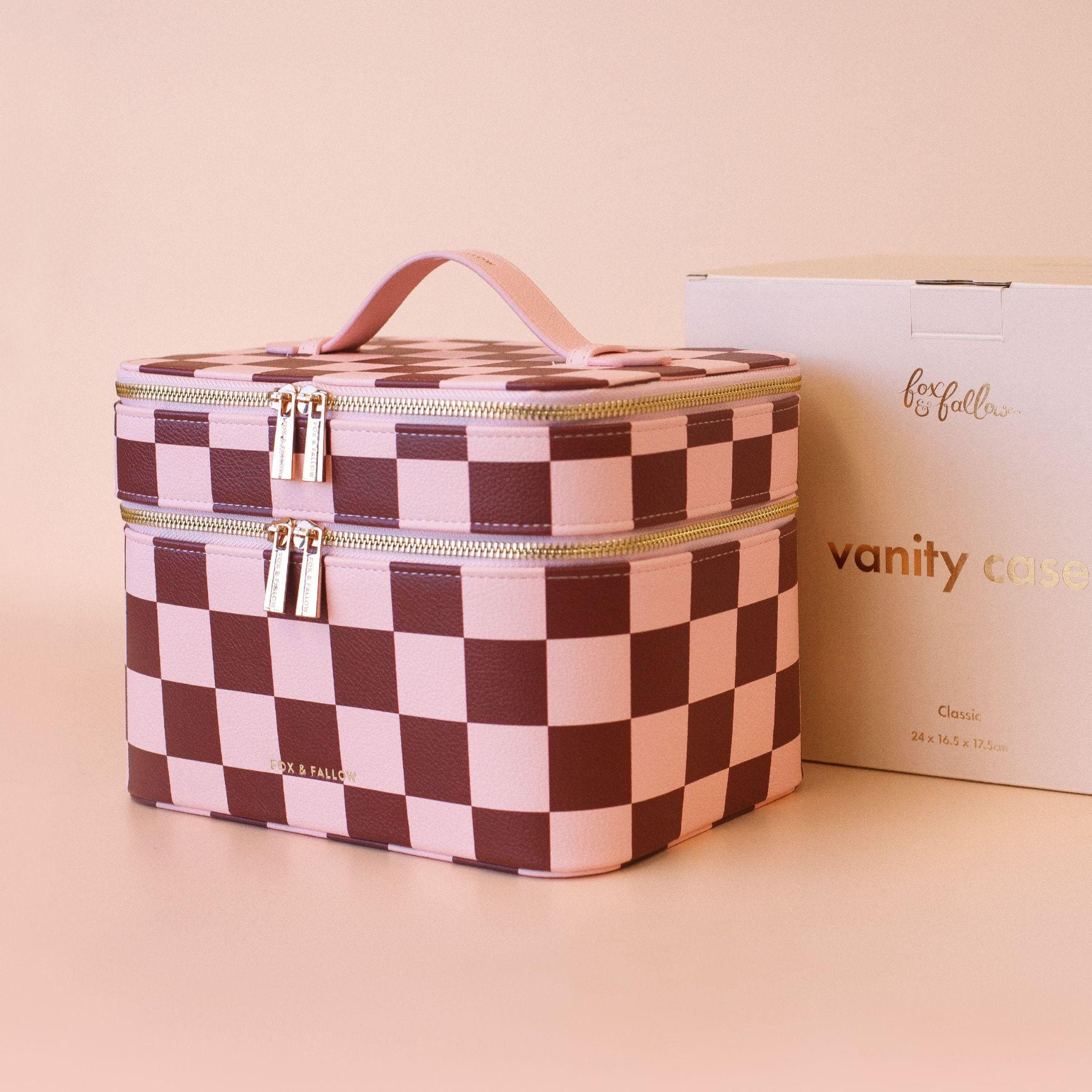 Fox & Fallow 'The Classic' Vanity Case - Cherry Check