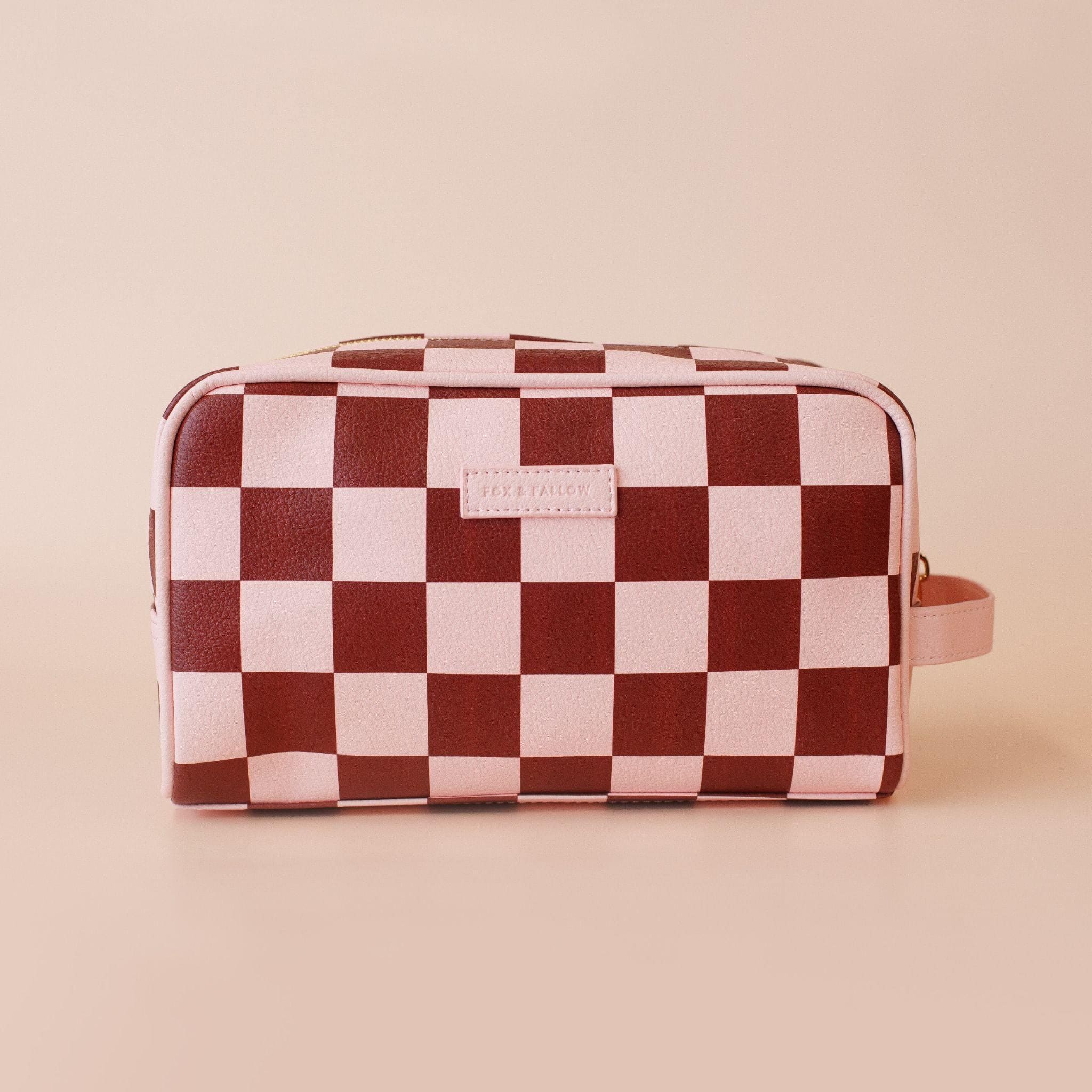 Fox & Fallow Wash Bag - Cherry Check