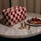 Fox & Fallow Wash Bag - Cherry Check
