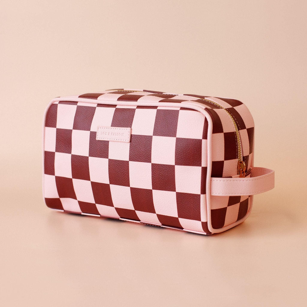 Fox & Fallow Wash Bag - Cherry Check