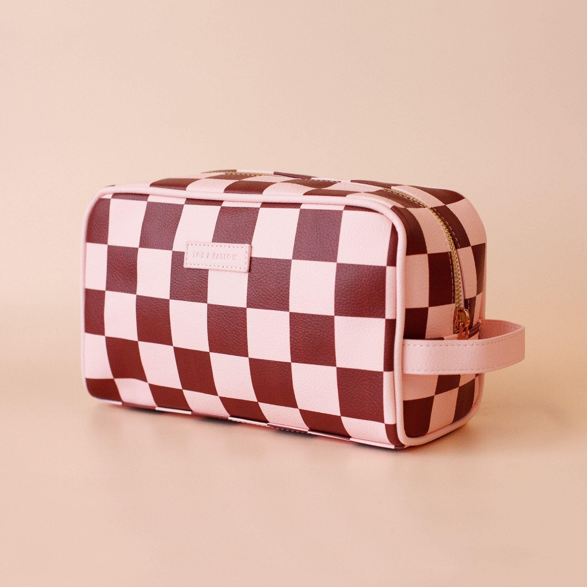 Fox & Fallow Wash Bag - Cherry Check