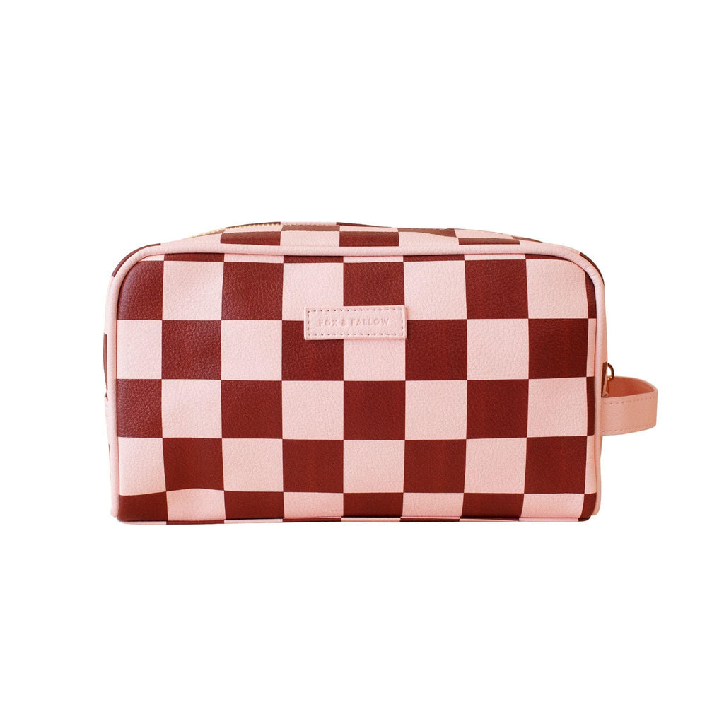 Fox & Fallow Wash Bag - Cherry Check