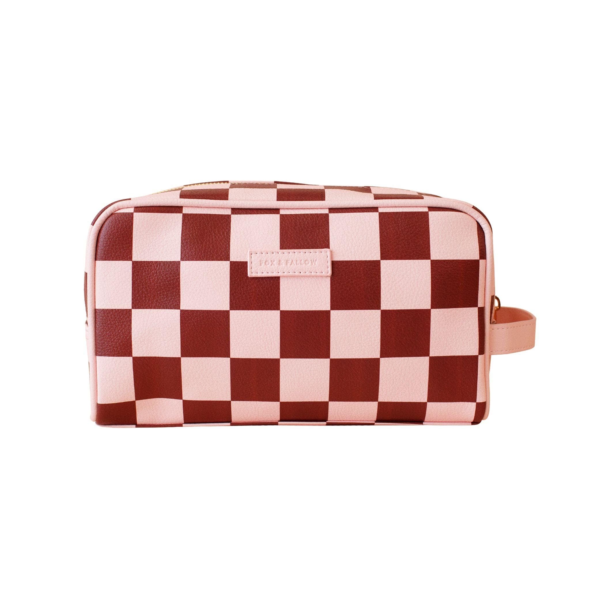 Fox & Fallow Wash Bag - Cherry Check
