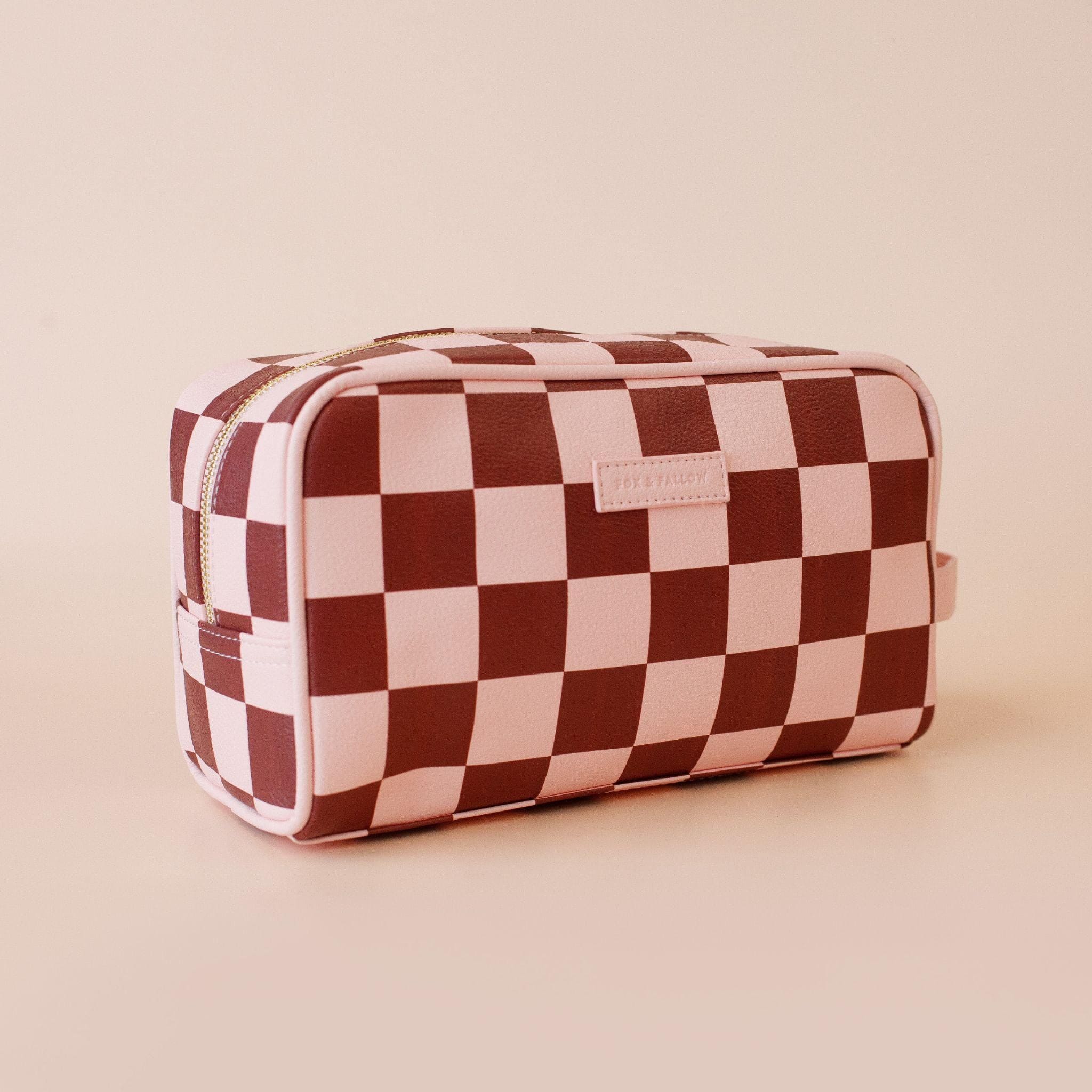 Fox & Fallow Wash Bag - Cherry Check