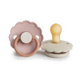 FRIGG Daisy Pacifier Round 2-Pack Latex - Size 1 (0-6 Months) - Biscuit & Cream