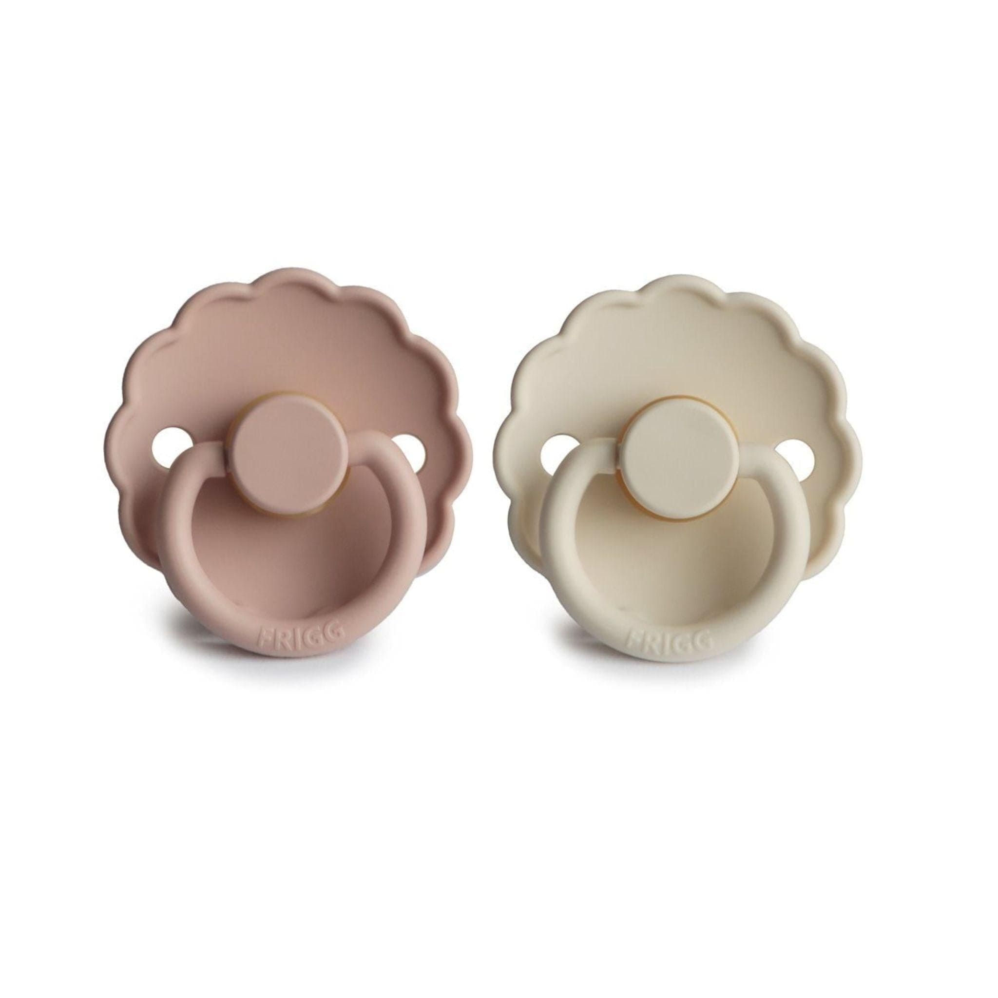 FRIGG Daisy Pacifier Round 2-Pack Latex - Size 1 (0-6 Months) - Blush & Cream