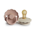 FRIGG Daisy Pacifier Round 2-Pack Latex - Size 1 (0-6 Months) - Blush & Cream