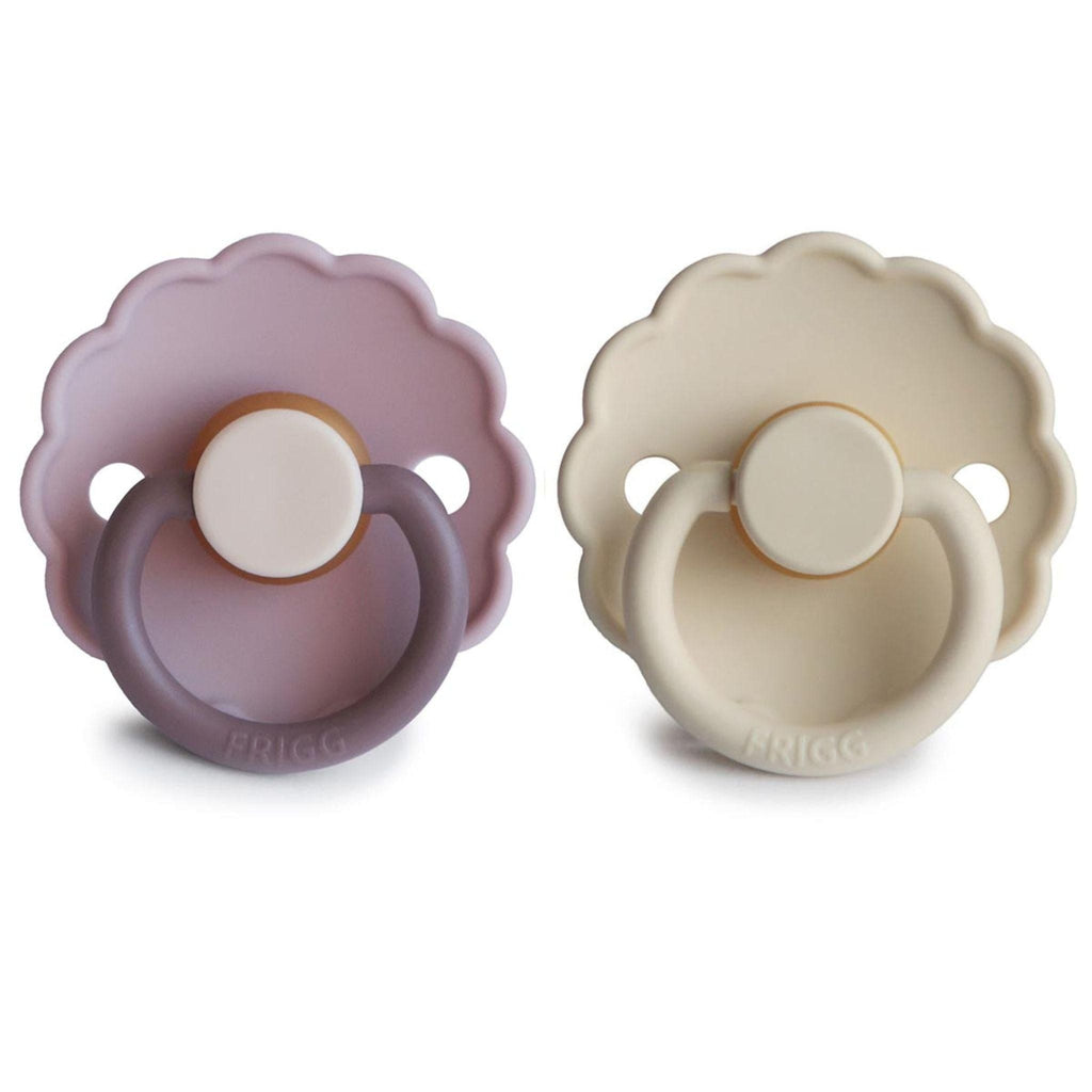 FRIGG Daisy Pacifier Round 2-Pack Latex - Size 1 (0-6 Months) - Lavender Haze & Cream
