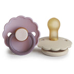 FRIGG Daisy Pacifier Round 2-Pack Latex - Size 1 (0-6 Months) - Lavender Haze & Cream