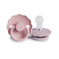 FRIGG Daisy Pacifier Round 2-Pack Silicone - Size 1 (0-6 Months) - Baby Pink & Soft Lilac