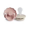 FRIGG Daisy Pacifier Round 2-Pack Silicone - Size 1 (0-6 Months) - Blush & Cream