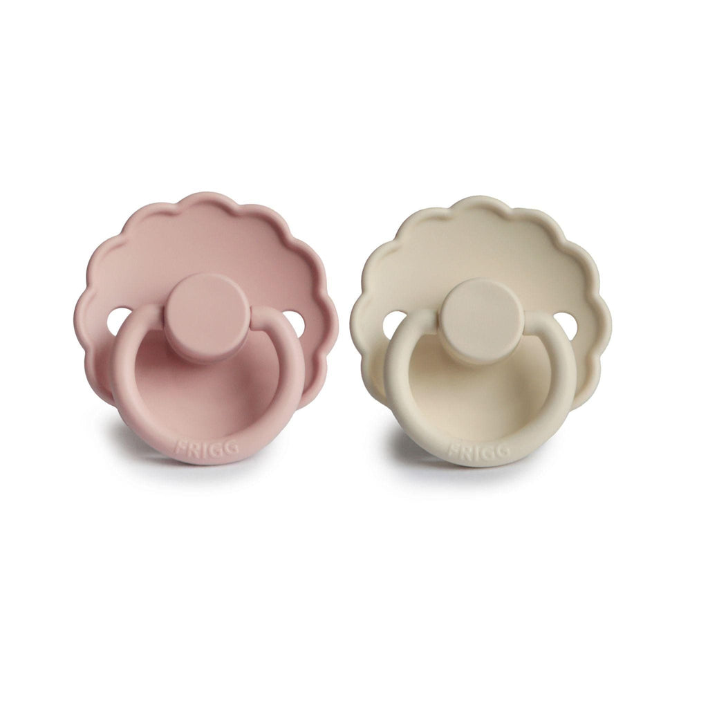 FRIGG Daisy Pacifier Round 2-Pack Silicone - Size 1 (0-6 Months) - Blush & Cream