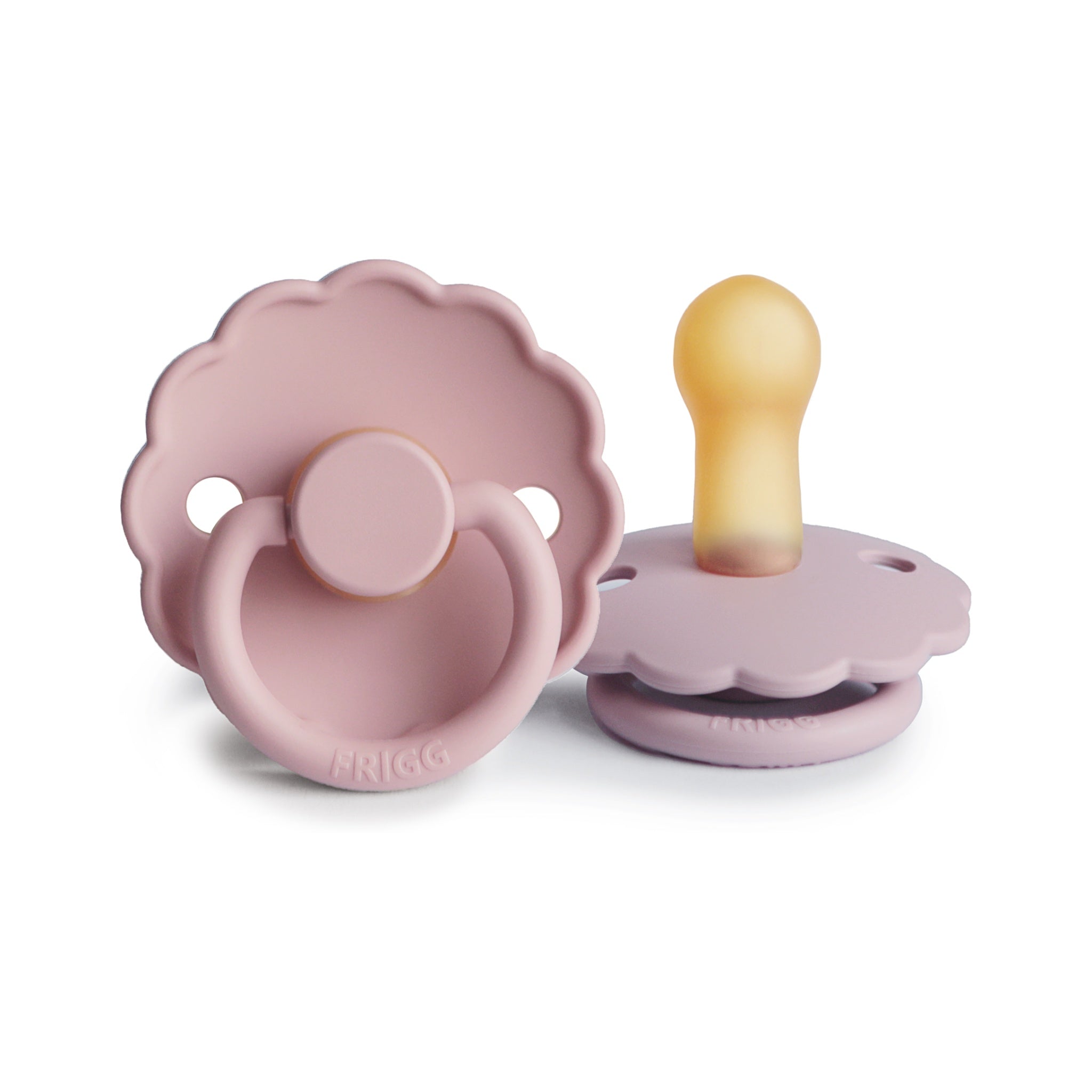 FRIGG Daisy Round Natural Rubber 2-Pack | Floral Scalloped Design for Breast-Like Comfort