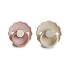FRIGG Daisy Round Natural Rubber 2-Pack | Floral Scalloped Design for Breast-Like Comfort