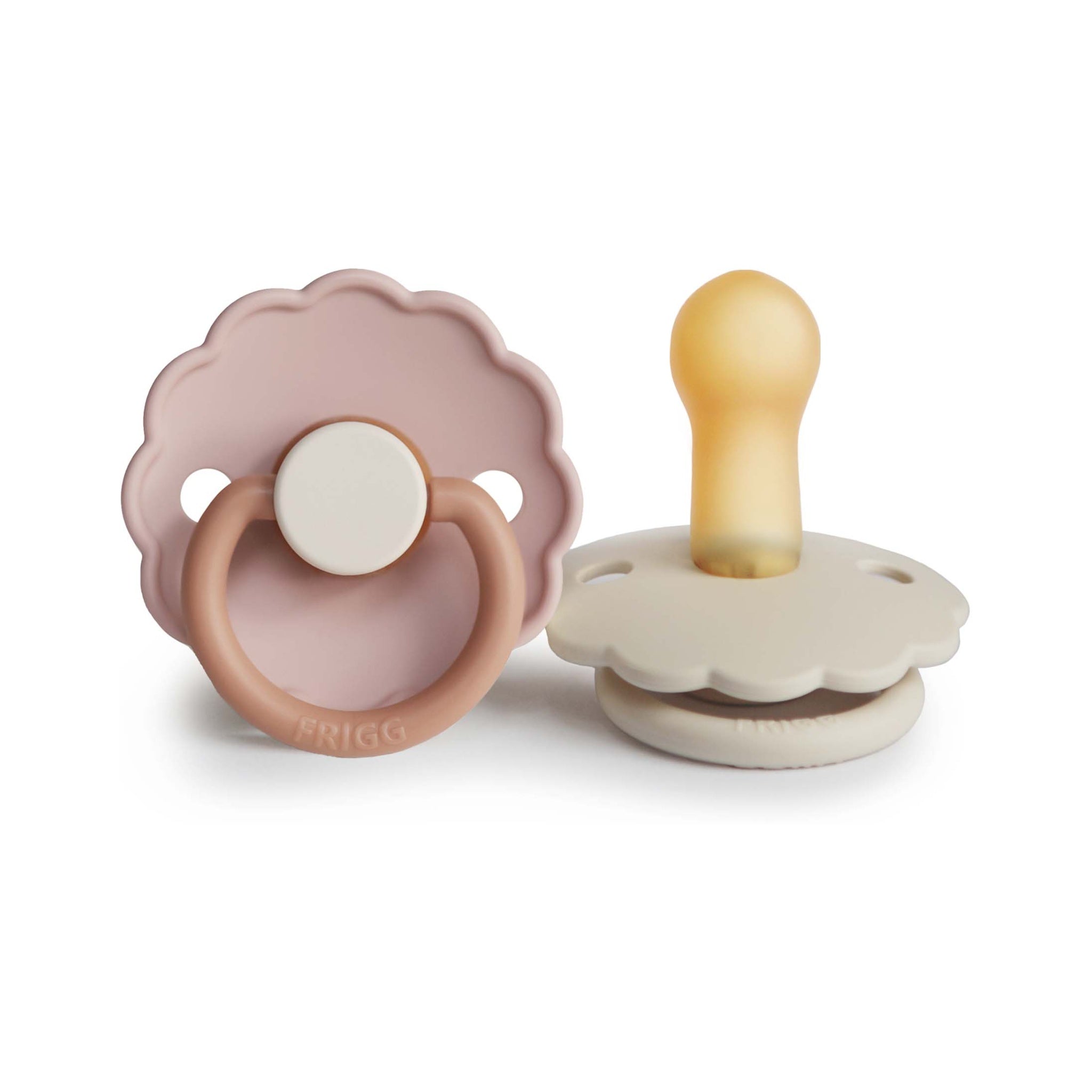 FRIGG Daisy Round Natural Rubber 2-Pack | Floral Scalloped Design for Breast-Like Comfort