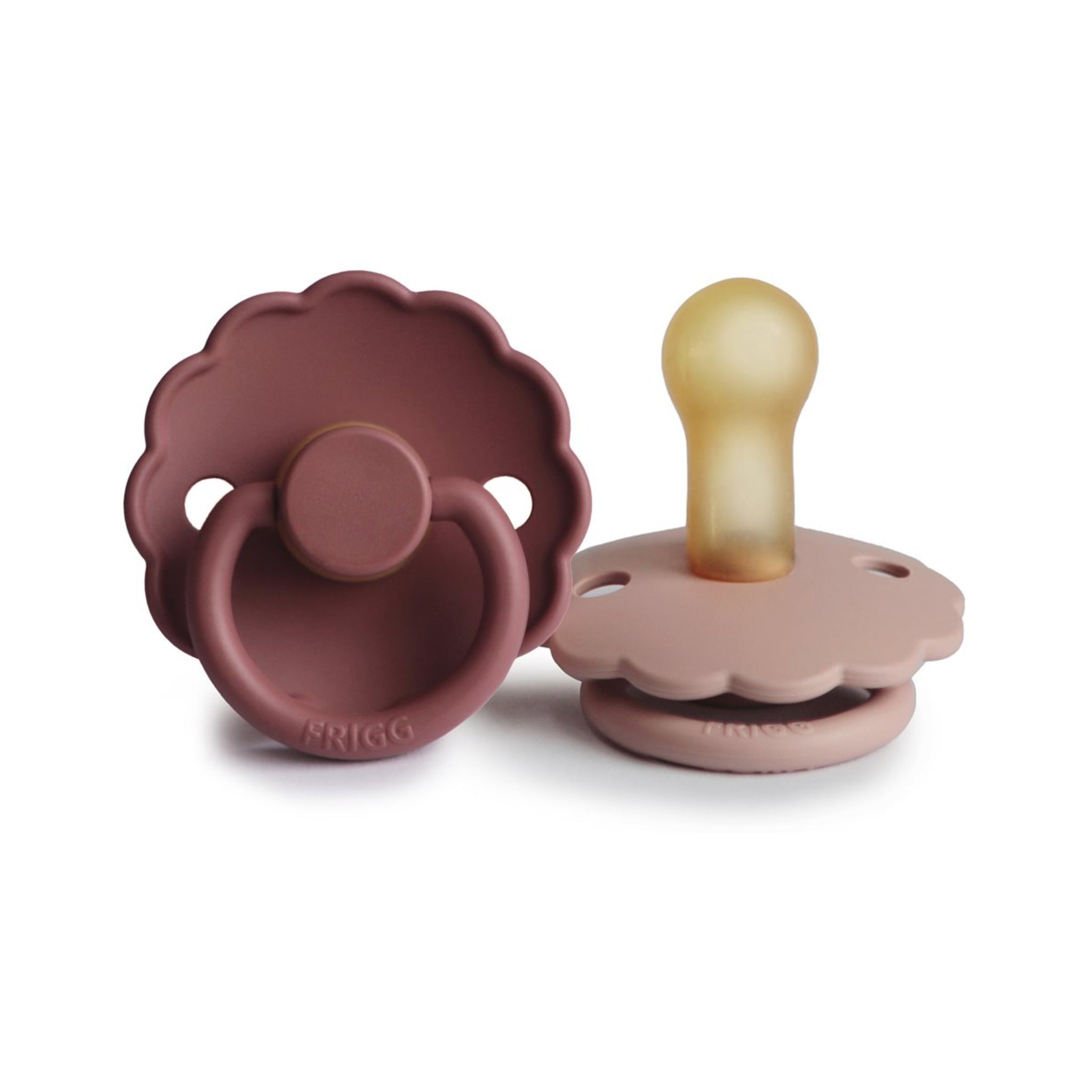 FRIGG Daisy Round Natural Rubber 2-Pack | Floral Scalloped Design for Breast-Like Comfort