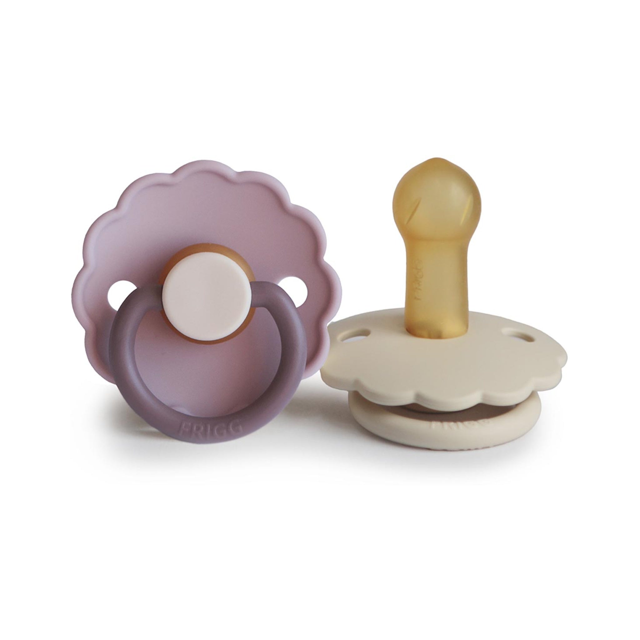 FRIGG Daisy Round Natural Rubber 2-Pack | Floral Scalloped Design for Breast-Like Comfort