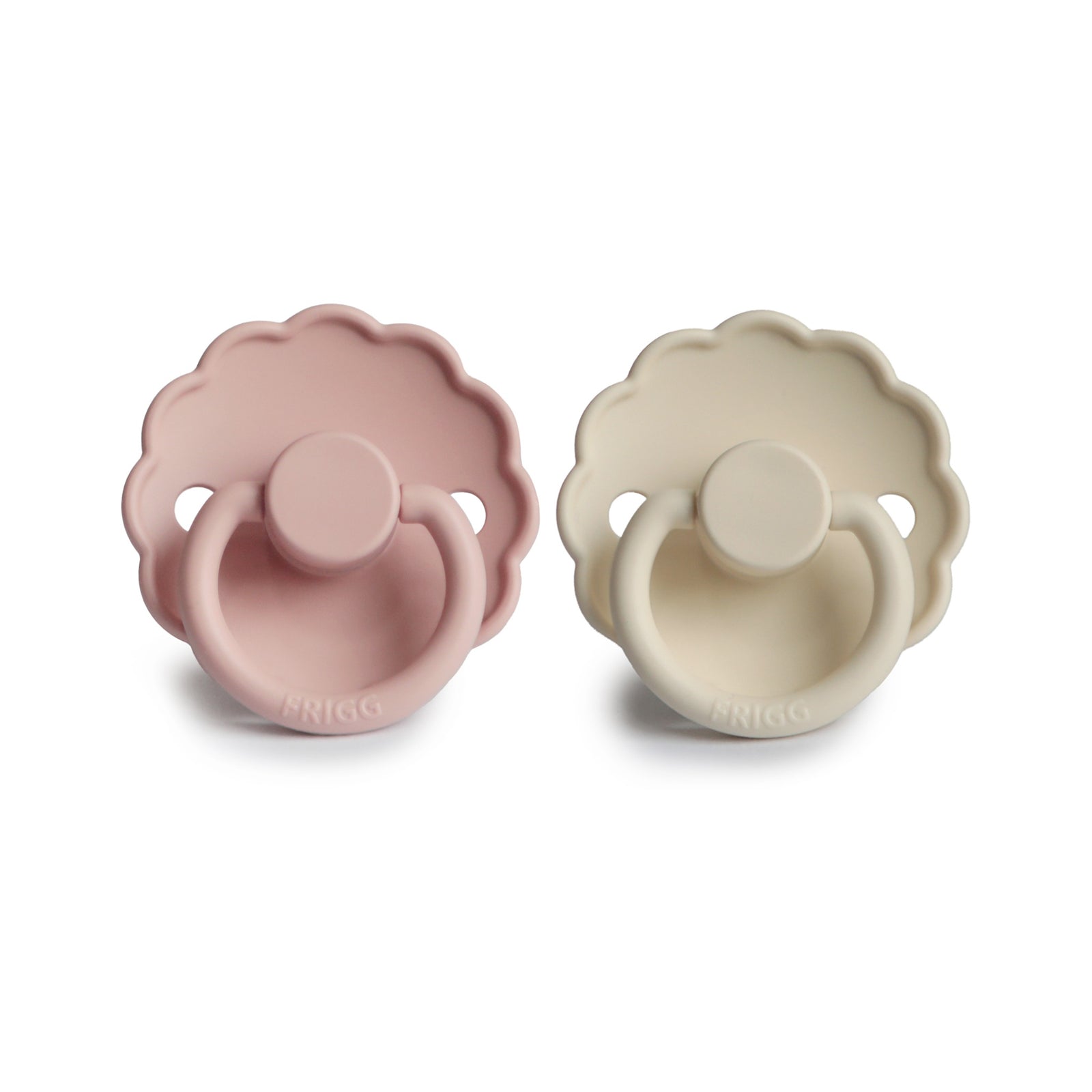 FRIGG Daisy Round Silicone Pacifier 2-Pack | Whimsical Floral Design for Easy Soothing