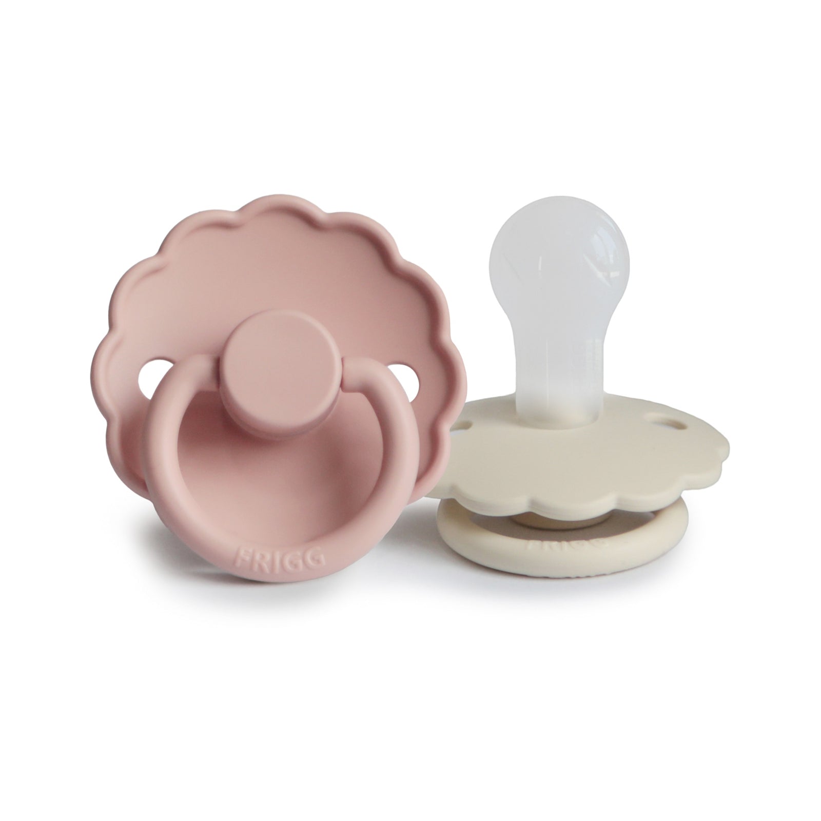 FRIGG Daisy Round Silicone Pacifier 2-Pack | Whimsical Floral Design for Easy Soothing
