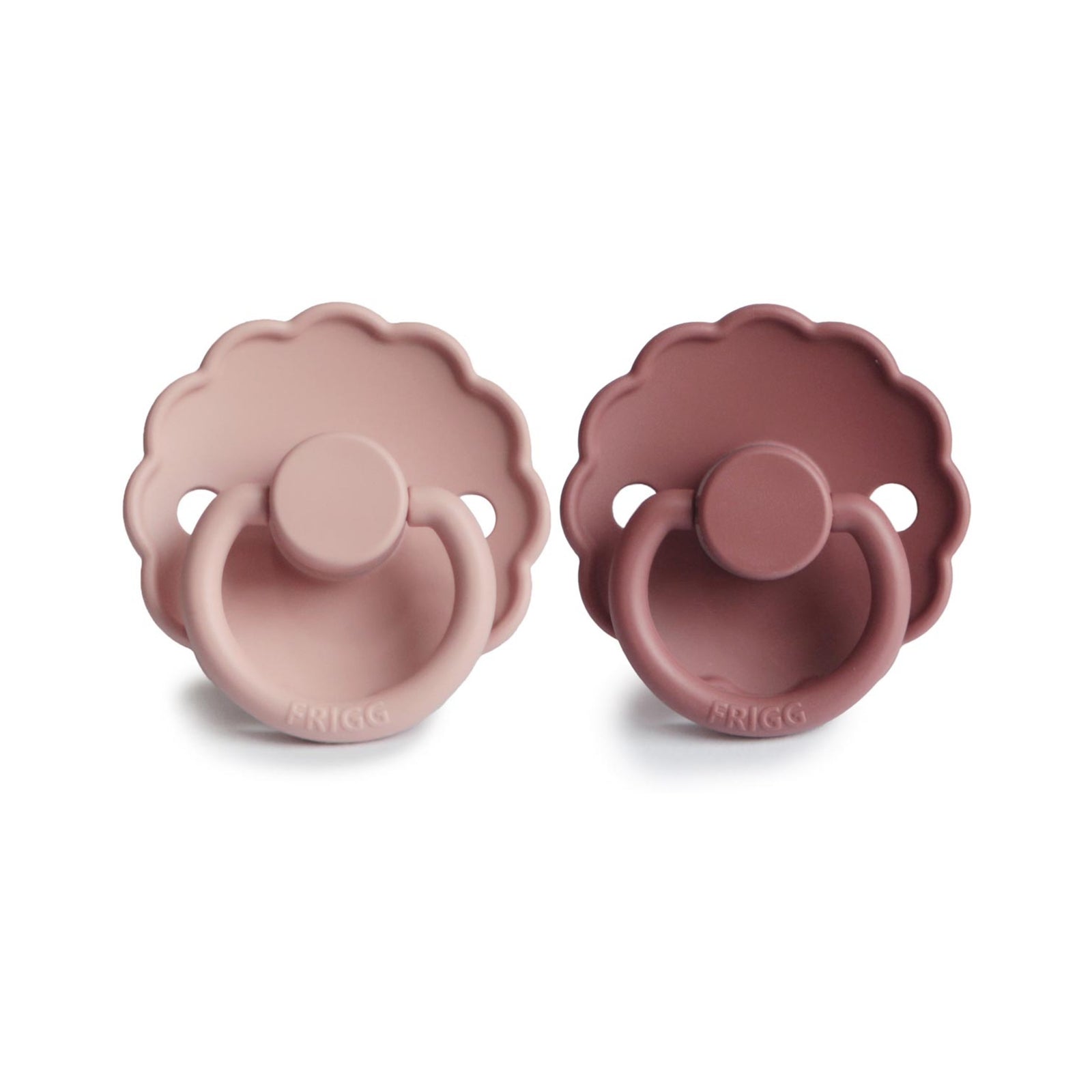 FRIGG Daisy Round Silicone Pacifier 2-Pack | Whimsical Floral Design for Easy Soothing