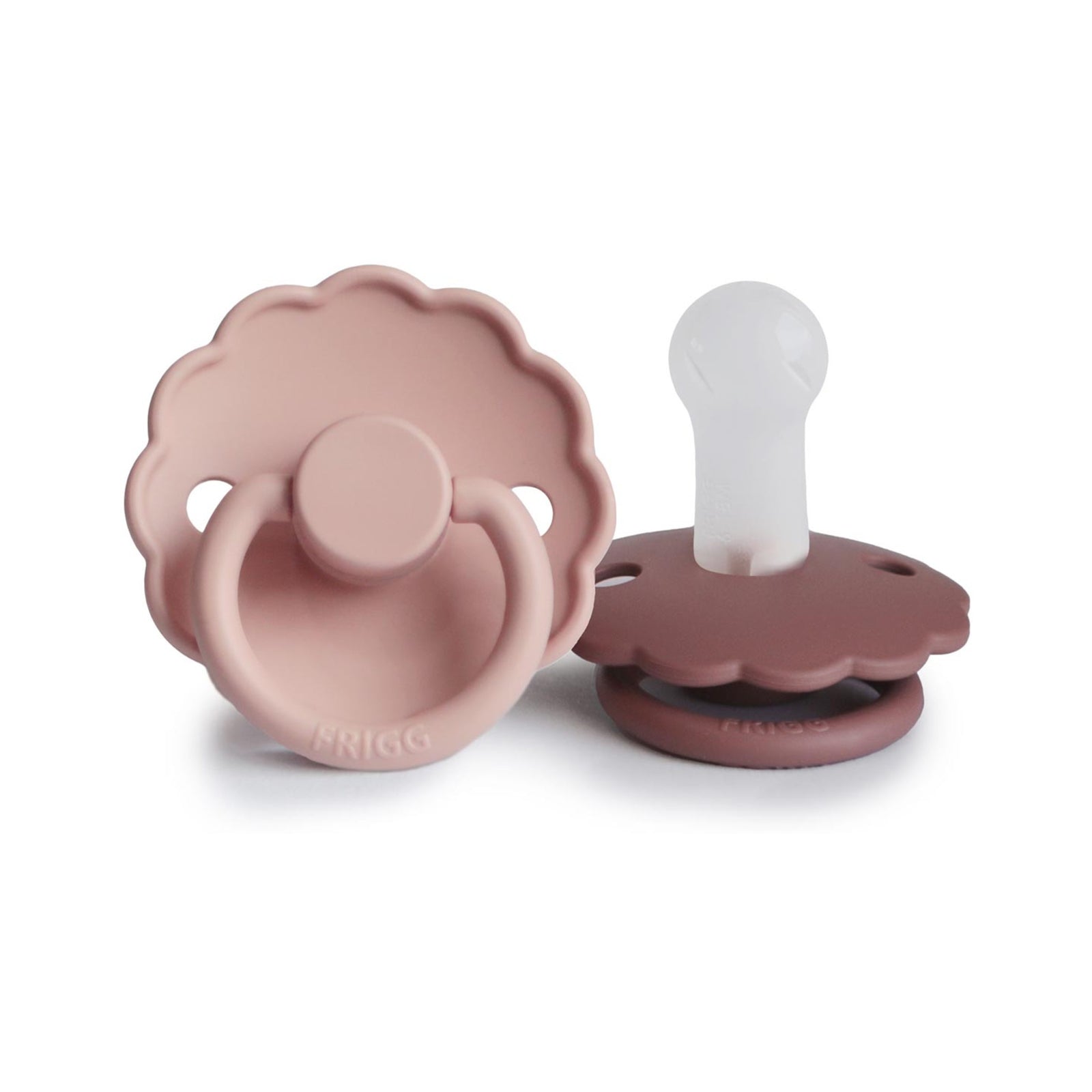 FRIGG Daisy Round Silicone Pacifier 2-Pack | Whimsical Floral Design for Easy Soothing