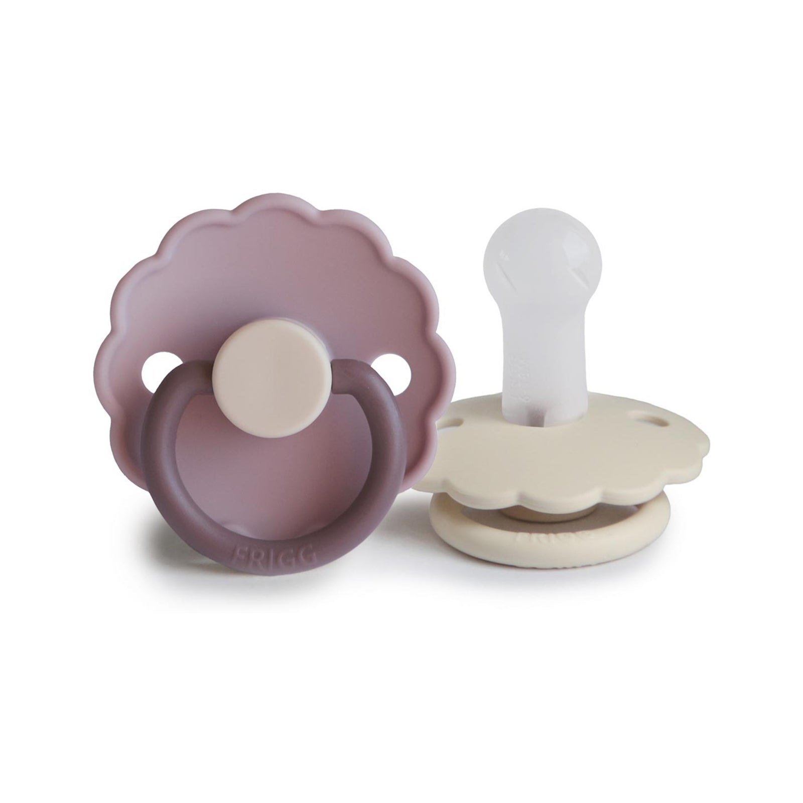 FRIGG Daisy Round Silicone Pacifier 2-Pack | Whimsical Floral Design for Easy Soothing