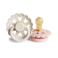 FRIGG Fairytale Pacifier Round 2-Pack Latex - Size 1 (0-6 Months) - Cream and Blush