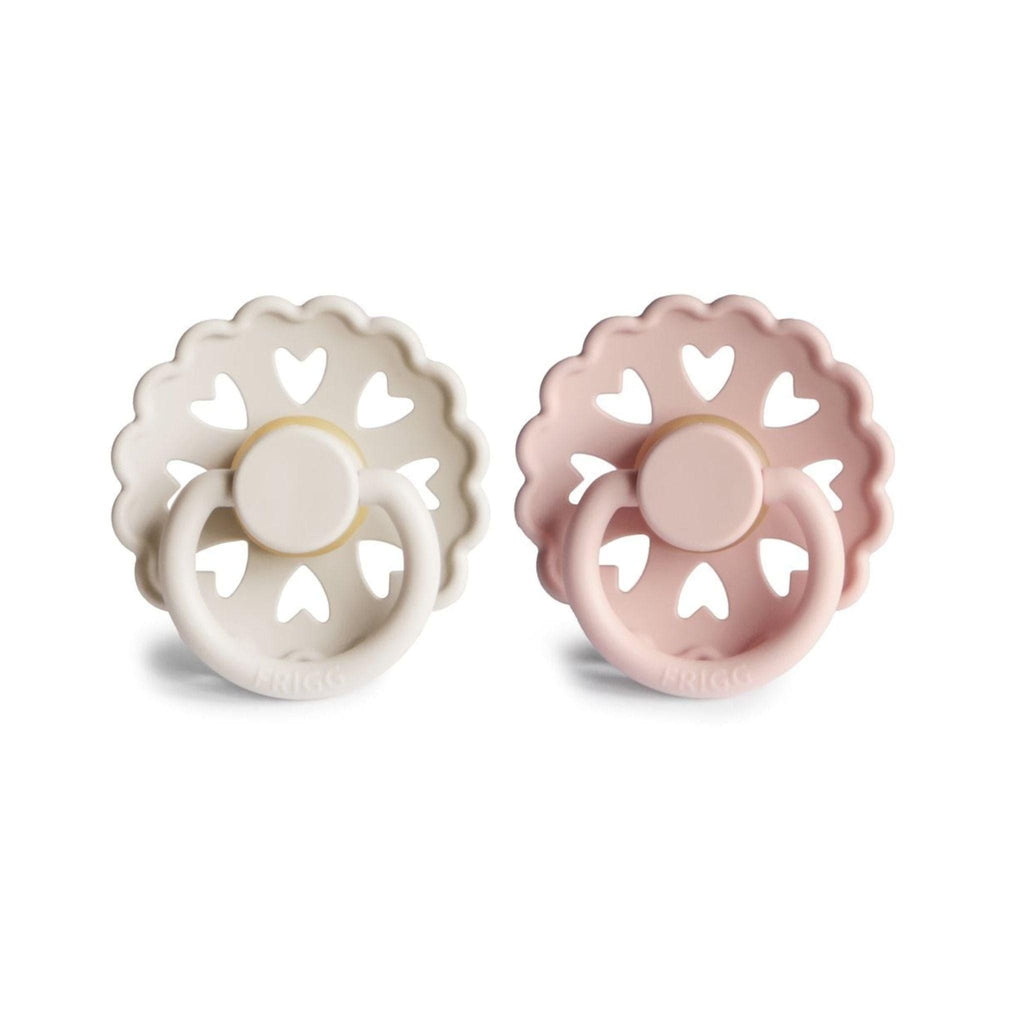FRIGG Fairytale Pacifier Round 2-Pack Latex - Size 1 (0-6 Months) - Cream and Blush