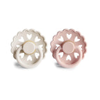 FRIGG Fairytale Pacifier Round 2-Pack Latex - Size 1 (0-6 Months) - Cream and Blush