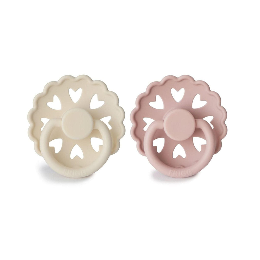 FRIGG Fairytale Pacifier Round 2-Pack Silicone - Size 2 (6-18 Months) - Blush & Cream