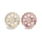 FRIGG Fairytale Pacifier Round 2-Pack Silicone - Size 2 (6-18 Months) - Blush & Cream