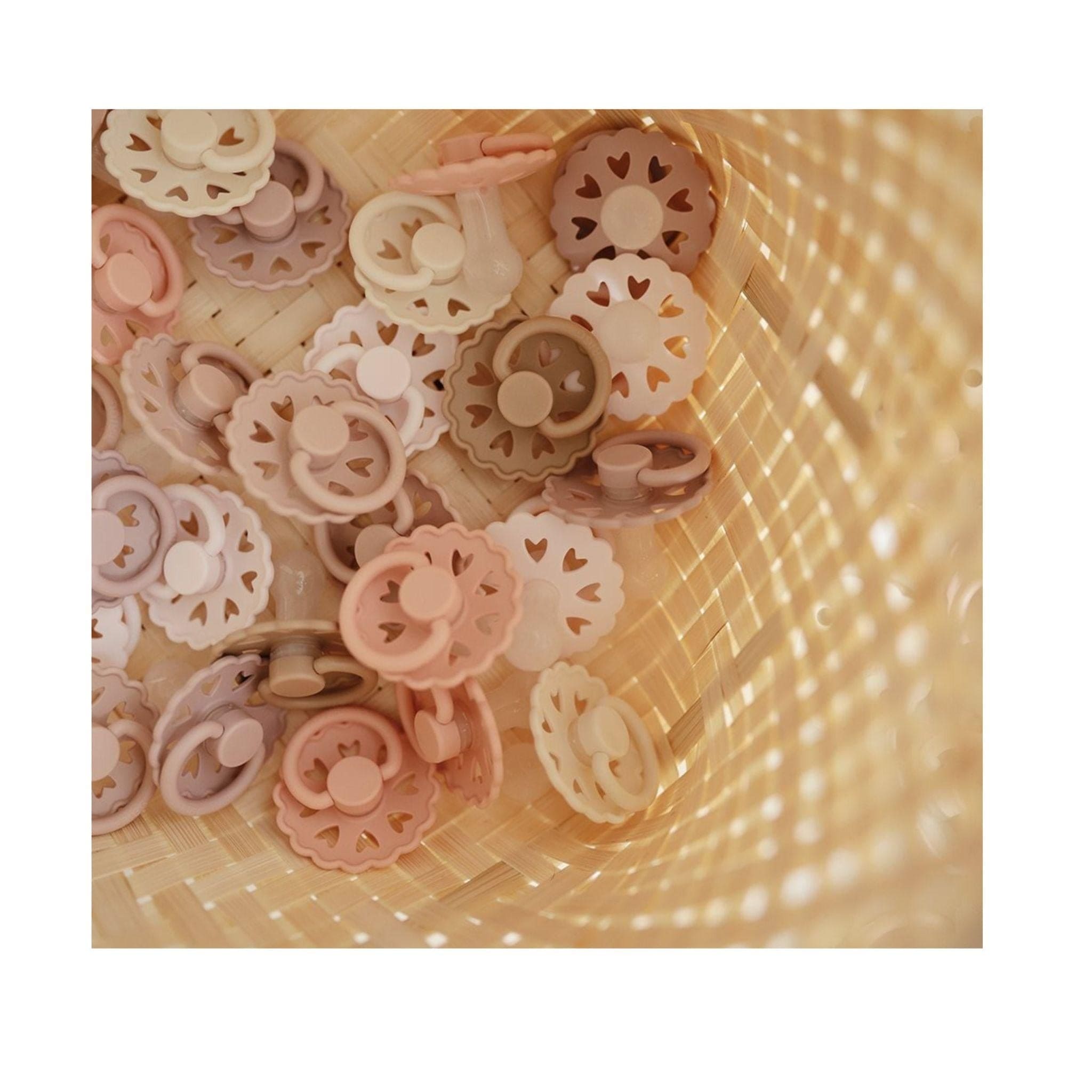 FRIGG Fairytale Pacifier Round 2-Pack Silicone - Size 2 (6-18 Months) - Blush & Cream