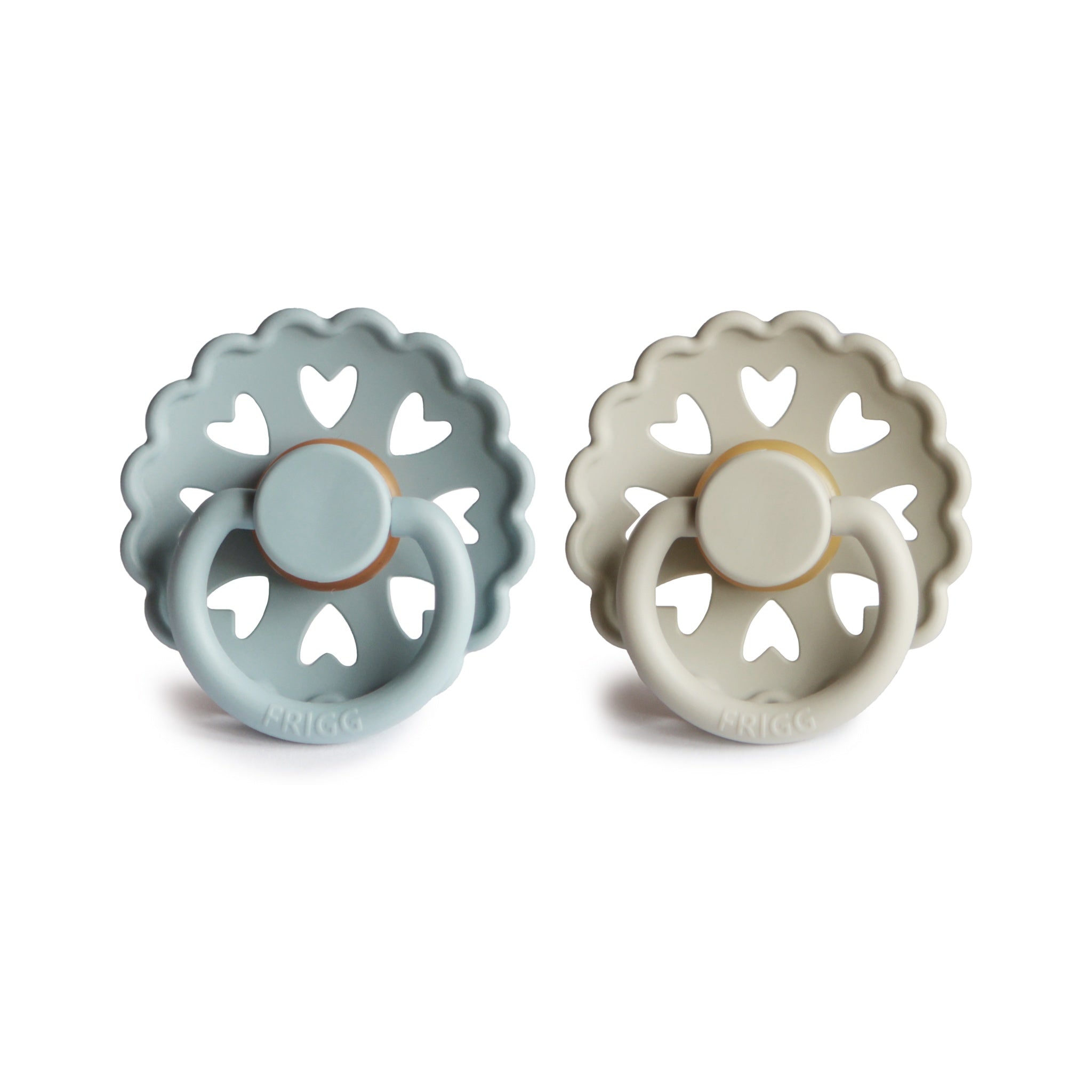 FRIGG Fairytale Round Natural Rubber 2-Pack | Whimsical Scalloped Design