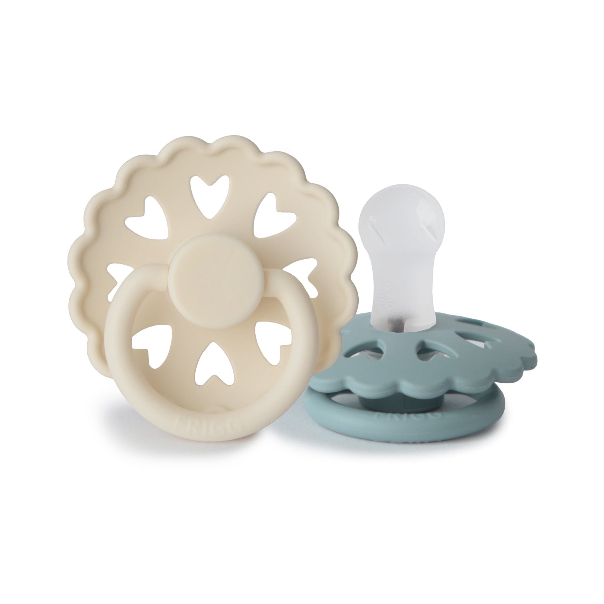 FRIGG Fairytale Round Silicone 2-Pack | Whimsical Scalloped Design for Easy Soothing