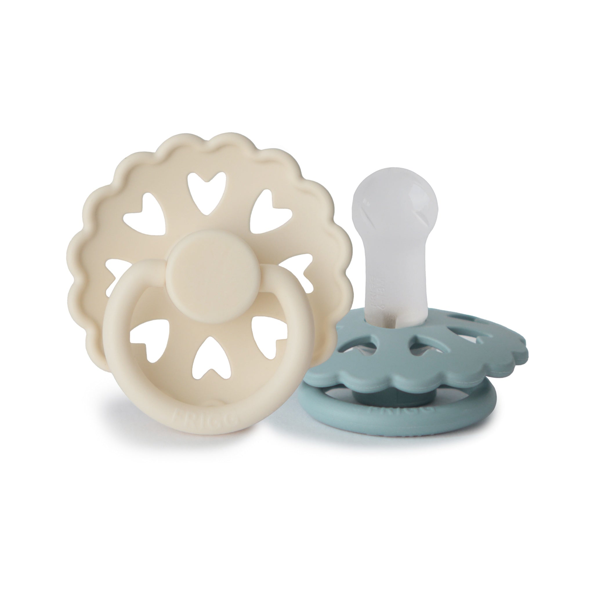 FRIGG Fairytale Round Silicone 2-Pack | Whimsical Scalloped Design for Easy Soothing